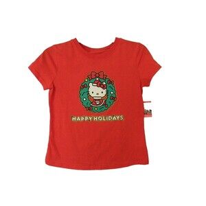 Hello Kitty Sanrio Christmas Tee Girls Size 12 Red Holiday NWT
